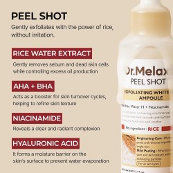 Dr.Melaxin Peel Shot Glow White Rice Peeling Ampoule 80ml – Korean Exfoliating Face & Body Scrub