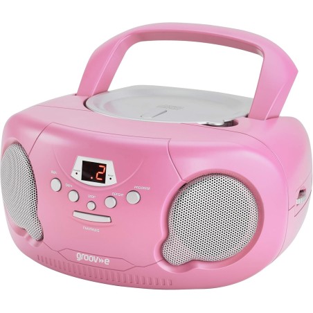 Groov-e Portable CD Player Boombox with Bluetooth, Radio & AUX | LED Display