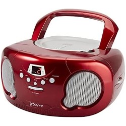 Groov-e Portable CD Player Boombox with Bluetooth, Radio & AUX | LED Display