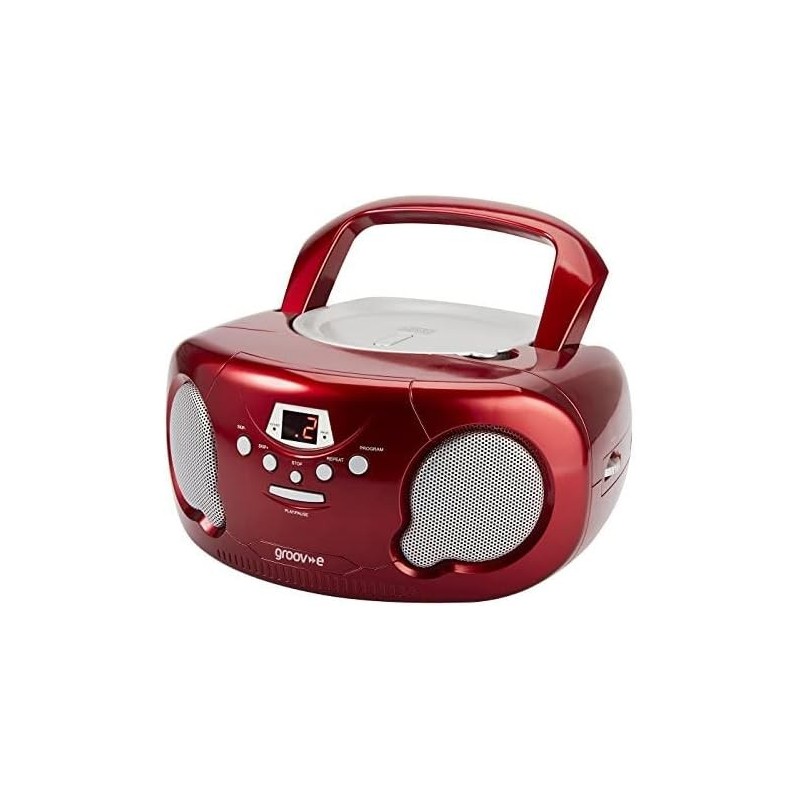 Groov-e Portable CD Player Boombox with Bluetooth, Radio & AUX | LED Display