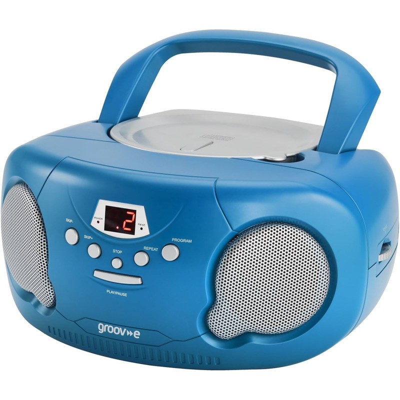 Groov-e Portable CD Player Boombox with Bluetooth, Radio & AUX | LED Display